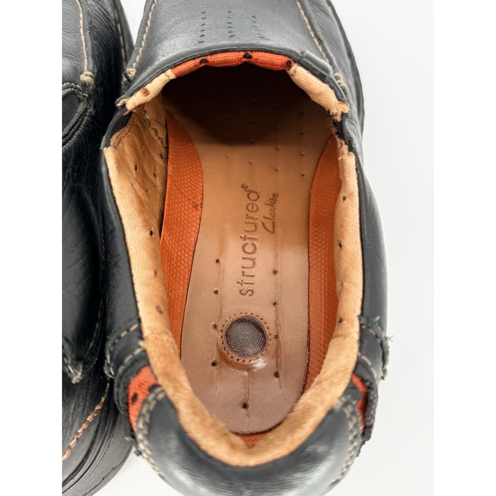 Clarks Unstructuredm Un.Seal Mens Black Leather Slip-On Comfort Shoes Size 9.5 - Picture 4 of 6